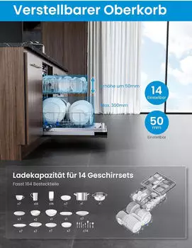 Midea SV 7.03M14B – Der Midea SV 7.03M14B: Einbaugeschirrspüler für jede Haushaltsgröße