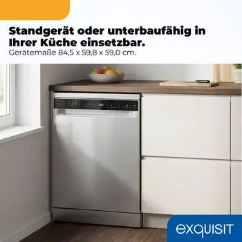Exquisit GSP9616-450B inoxlook – Sieben Programme passen sich dem Reinigungsbedarf an