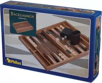Backgammon Makra, klein, Holz, klappbar (1114)