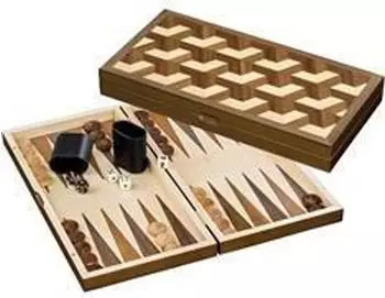 Backgammon Zakynthos medium Holz Kassette Magnetverschluss (1169)