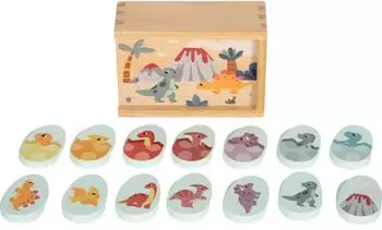 Memo Dino Ged&auml;chtnisspiel aus Holz f&uuml;r Kinder ab 2 Jahren (12616)
