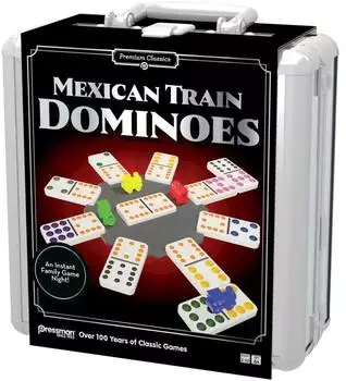 Mexican Train Dominoes Domino-Spiel in Metalldose, 2&ndash;10 Spieler (933408)