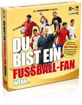 &bdquo;Du bist ein Fu&szlig;ball-Fan, wenn" Quizspiel, 500 Fragen, 2-8 Spieler, ab 8 Jahren