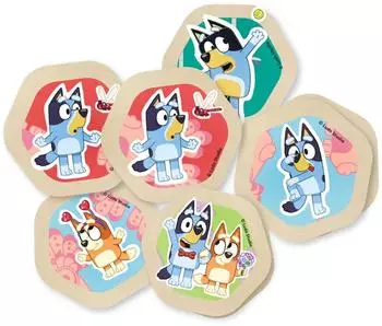 Bluey Memory-Spiel aus Holz, 38 Karten, ab 3 Jahre (65001100)