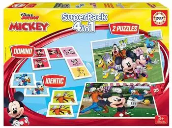 Superpack Mickey & Friends 4-in-1 Puzzle, Domino, Memory (19099)