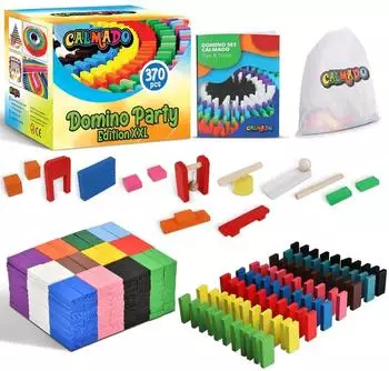 Domino Rallye Set, 370 Holzsteine, Party Edition XXL (CT-002)