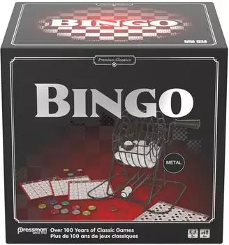 Bingo Gesellschaftsspiel mit Metall-Mühle, ab 6 Jahren (933677)