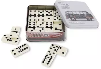 VW T1 Bus Domino-Spiel, 28 Steine, Metalldose (BUGD01)