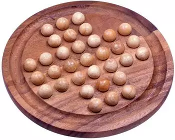Solitär XL rund, Knobelspiel aus Samena-Holz, Ø 26cm (249)
