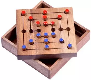 Mühle Strategiespiel aus Holz, Gr. S (10x10cm)
