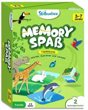 Memory Spaß Tierreich, Gedächtnisspiel für Kinder 3-7 Jahre (SKILL326MMAP)