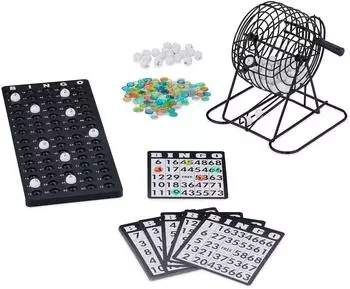 Bingo-Maschine Tombola-Spiel, 75 Kugeln, 18 Karten