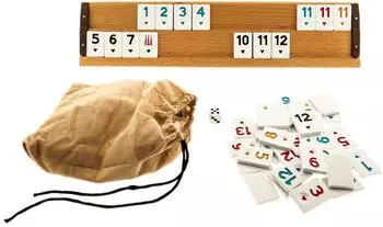 Okey 101 Brettspiel aus Holz für 2-4 Spieler (AL-Okey-Ahsap)