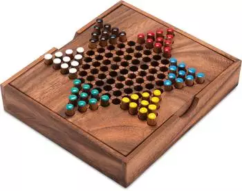 Halma Gr. S – Stern Halma, Strategiespiel aus Holz, 2–6 Spieler