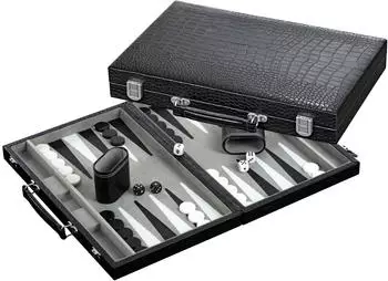 Backgammon medium, Kunstleder-Koffer (1733)