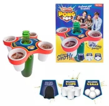 Pong Hero 4 B&auml;lle & Tassen Partyspiel (35078A)