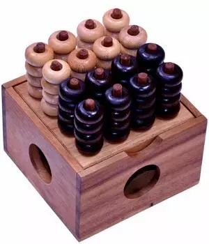 Vier in einer Reihe 3D 4x4 Strategiespiel aus Holz