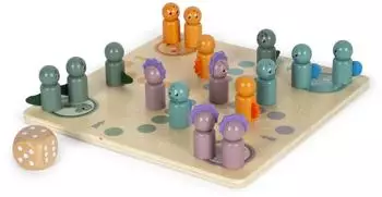 Ludo &bdquo;Dino" Brettspiel aus Holz (12619)