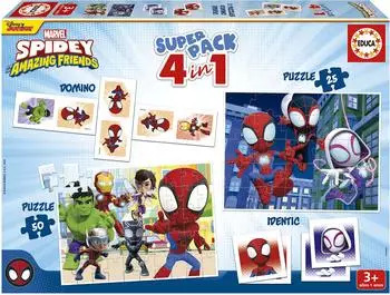 Superpack Spidey & Friends 4-in-1 Puzzle, Domino & Memory (19682)