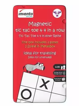 Magnetspiel Tic Tac Toe & 4 in einer Reihe Metalldose