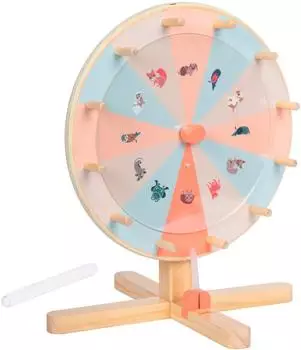 Gl&uuml;cksrad &bdquo;Garden Buddies" aus Holz, beschreibbar