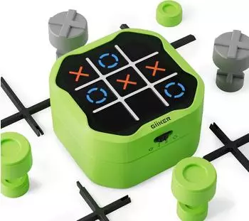 Tic Tac Toe Bolt elektronische 3-in-1 Handheld-Spielkonsole, gr&uuml;n
