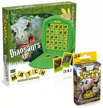 Top Trumps Match + Trumpfstars Dinosaurier Würfel- & Kartenspiel Set