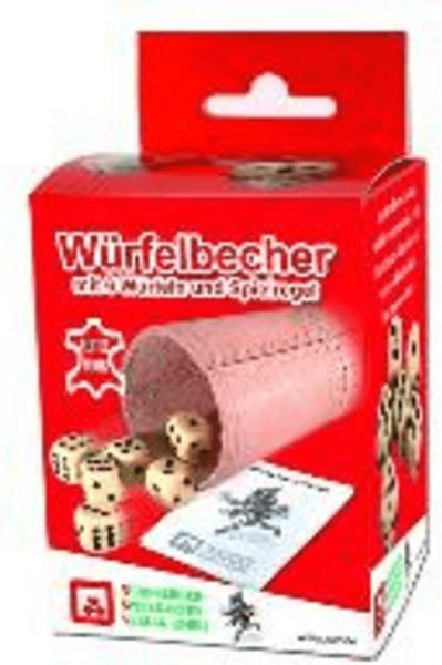 Nürnberger Spielkarten Würfelbecher Leder mit 6 Würfeln in Faltschachtel (210005060)