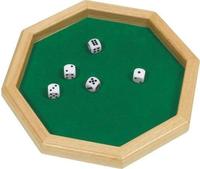 Goki 56954 - W&uuml;rfelteller mit 5 W&uuml;rfeln, W&uuml;rfelbrett 25,7cm