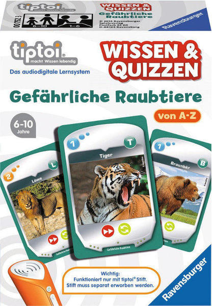 Ravensburger tiptoi - Wissen & Quizzen: Gefährliche Raubtiere (00752)