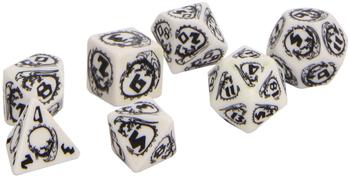 White-black Dragons dice Set