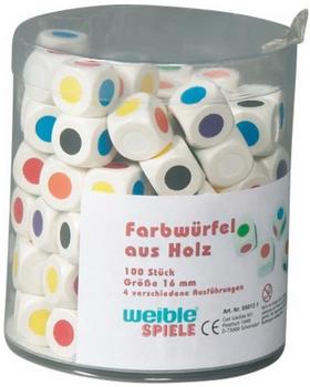 Weible Spiele Farbwürfel Holz 16mm Dose 100St.