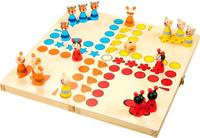 small-foot Brettspiel 7358, Ludo Tiere, ab 4 Jahre, in Holzkassette, 2-4 Spieler