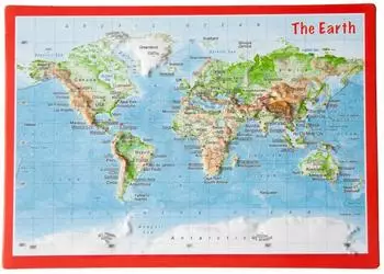 Georelief Gbr Reliefpostkarte Welt
