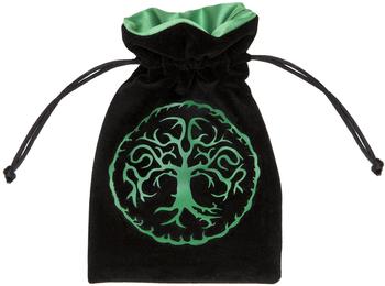 Q-Workshop Forest Black & Green Velour Dice Bag