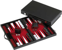 1720 - Backgammon rot, gro&szlig;, Kunstleder, Brettspiel, f&uuml;r 2 Spieler, ab 6 Jahren