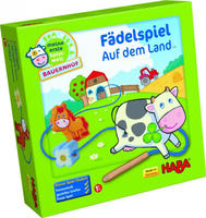 Haba Motorikspielzeug 1005580001, Auf dem Land, F&auml;delspiel aus Holz, ab 18 Monate