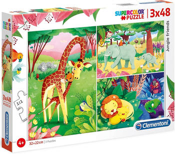 Clementoni Supercolor Dschungel Freunde (3 x 48 Teile)