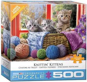 Eurographics 6500-5500 - Family Puzzle Knittin Kittens, Strickende Kätzchen, 500 Teile