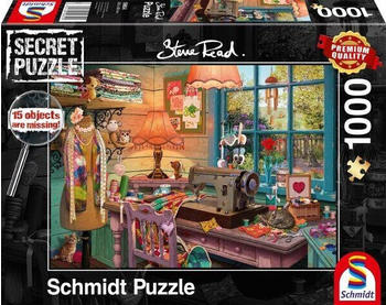 Schmidt-Spiele Secret Puzzle Steve Read: Im Nähzimmer, 1000 Teile