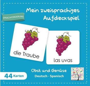 Schulbuchverlag Anadolu Mein zweisprachiges Aufdeckspiel Obst und Gemüse Deutsch-Spanisch (Kinderspiel)