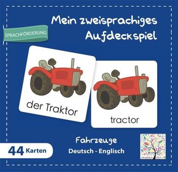Schulbuchverlag Anadolu Mein zweisprachiges Aufdeckspiel, Fahrzeuge Deutsch-Englisch (Kinderspiel)