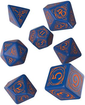 Q-Workshop WIZ90 - Wizard Dark-blue & orange Dice Set (7)