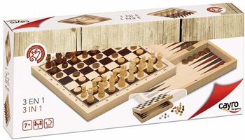 CAYRO Spiel Cayro 3 in 1 Schach Backgamon Dame