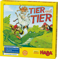 Haba Motorikspielzeug 2011189001, Tier auf Tier, Stapelspiel aus Holz, ab 4...