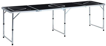 Klappbarer Bier-Pong-Tisch 240 cm schwarz