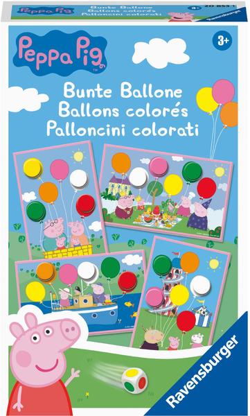 Ravensburger Mitbringspiel - 20853 - Peppa Pig Bunte Ballone - Lustiges Farbwürfelspiel für Kinder ab 3 Jahren