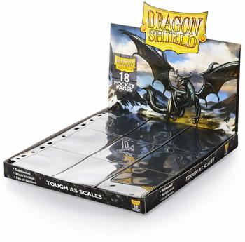 Dragon Shield Arcane Tinman - 18-Pocket Binder Pages Sideloading 50-Pack - Clear Black