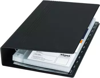 Sigel VZ300 Visitenkartenringbuch 200 Karten (B x H x T) 147 x 265 x 44 mm Schwarz (matt) Kunststoff