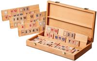 Rummy, Holzkassette ,Brettspiel aus Holz, 1-2 Spieler, ab 8 Jahre